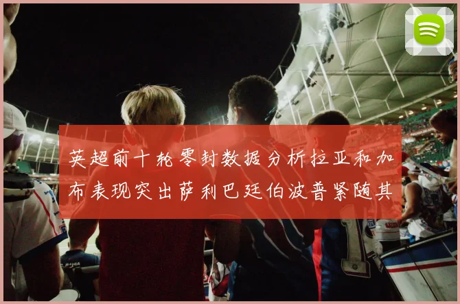 英超前十轮零封数据分析拉亚和加布表现突出萨利巴廷伯波普紧随其后